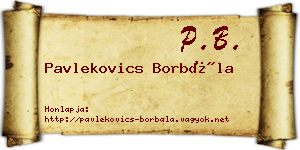 Pavlekovics Borbála névjegykártya